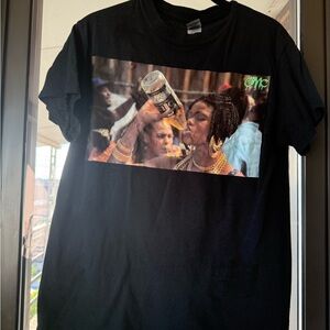 Black Graphic T-Shirt with Colorful Print